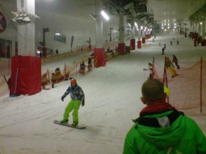 Snowboarding indoors on real snow at Milton Keynes Snozone