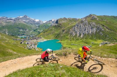 Mountain biking in the French Alps in the Summer